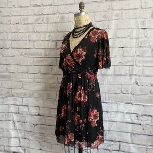 NWT- American Rag black, floral midi dress